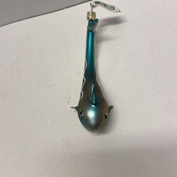 Midwest Of Cannon Falls Vintage Blue Serpent Ornament Hand Blown Glass Czech Rep - Picture 2 of 7